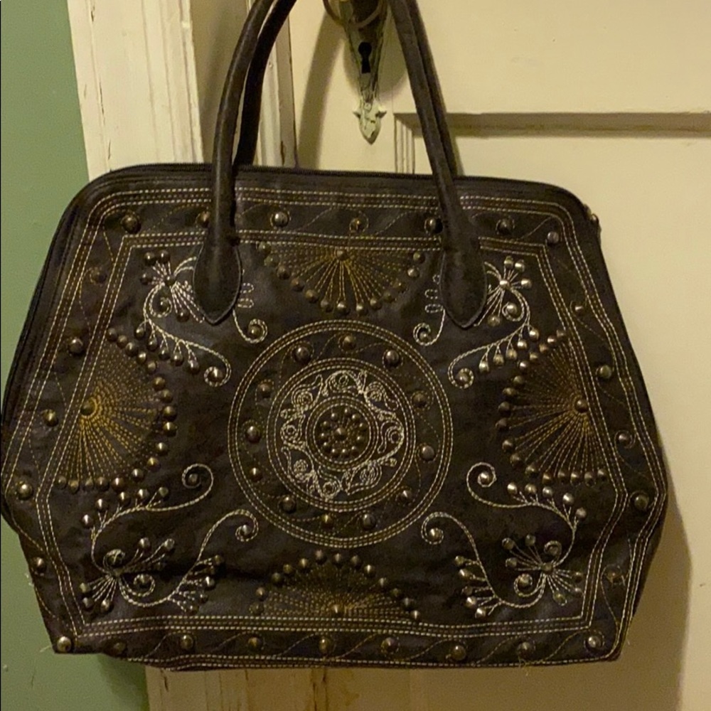 Brown Aldo studded bag